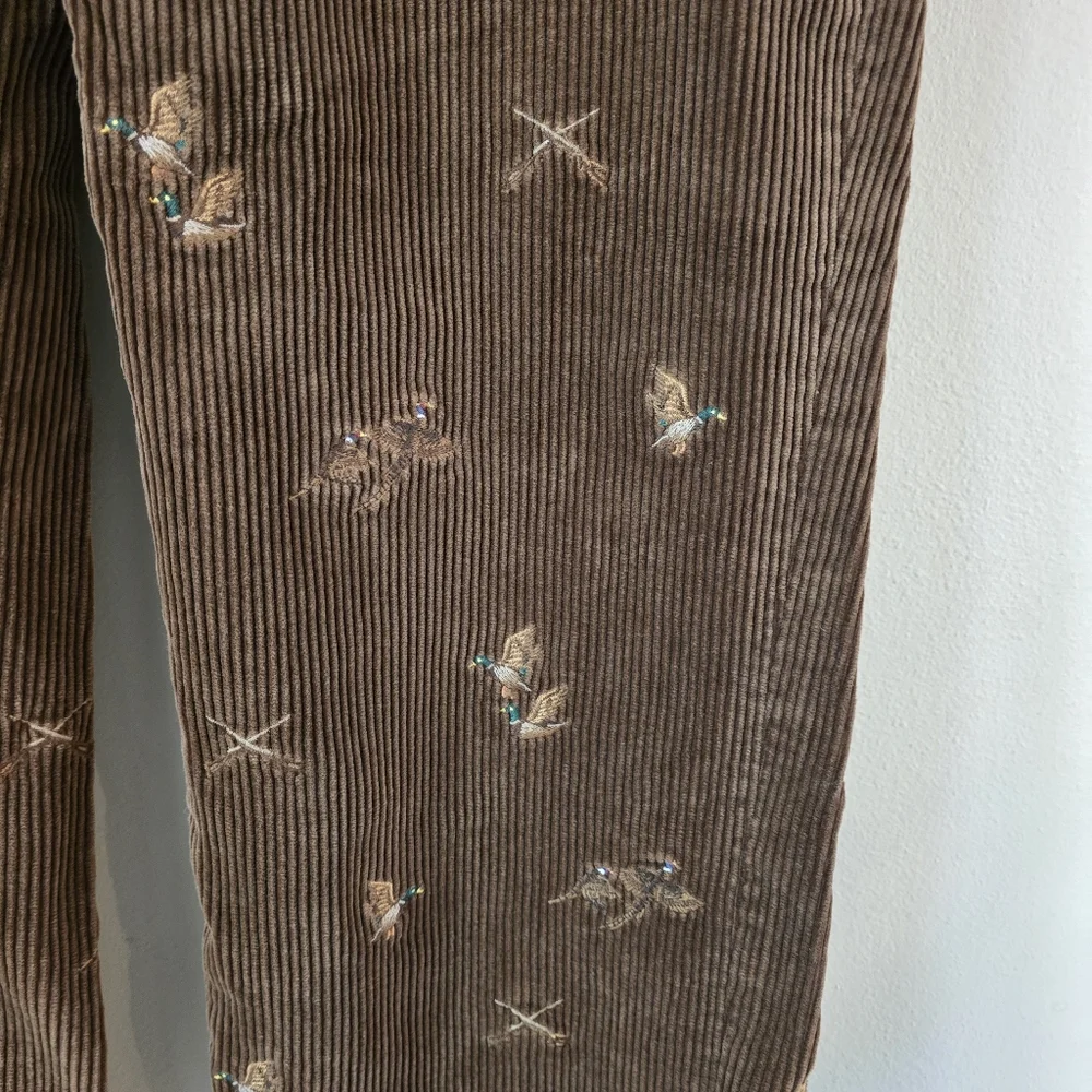 Polo Ralph Lauren Mens 33x30 Brown Corduroy‎ Pants Embroidered Hunters Ducks